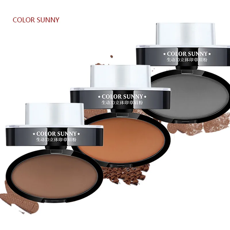 Color SUNNY, 1 набор, крем-усилитель для бровей, набор, 3 цвета, макияж для глаз, 1 пудра для бровей с Mirrior+ 2 арочные штампы для бровей, трафареты