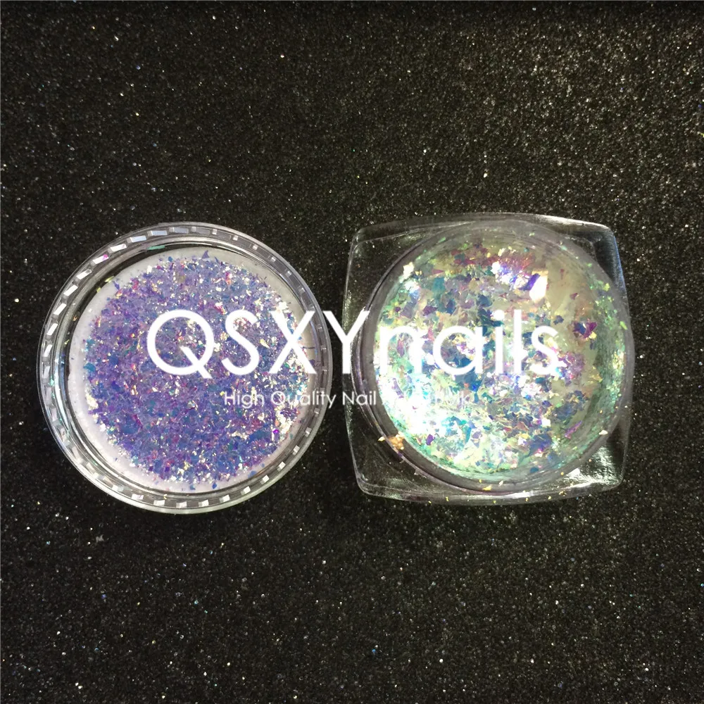 1 Jar Aurora Chameleon Flakes Powder Neon Chrome Mirror Pigment Unicorn Nails Glitter Gel Nail Polish Nail Art Manicure
