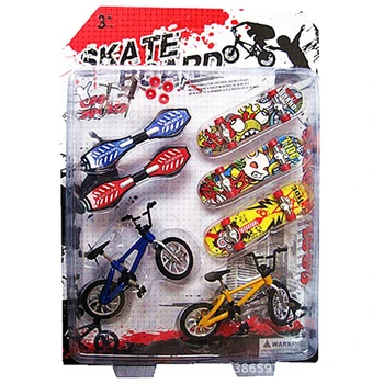 

7PCS/Set Mini Fingerboard Finger Skateboard and Bike Toys for Children kids Skate Boards Scooter FSB fun Novelty Bicycle Gift