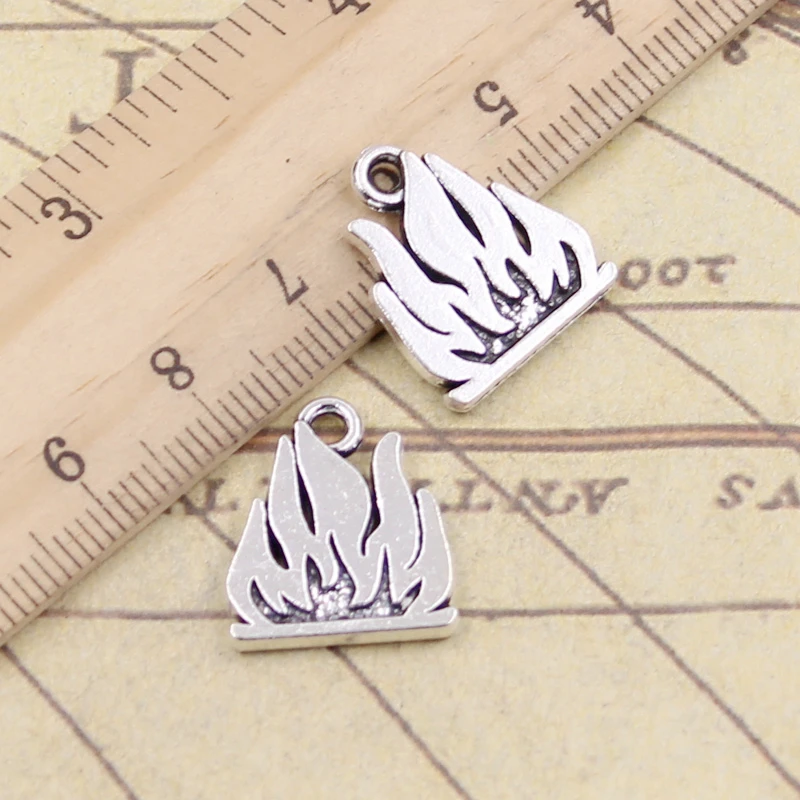 10pcs Charms Flames Fire 15x18mm Tibetan Silver Color Pendants Antique Jewelry Making DIY Handmade Craft 10pcs Charms Flames Fire 15x18mm Tibetan Silver Color Pendants Antique Jewelry Making DIY Handmade Craft