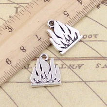 10 pçs encantos chamas fogo 15x18mm tibetano prata cor pingentes antigo jóias fazendo diy artesanal artesanato