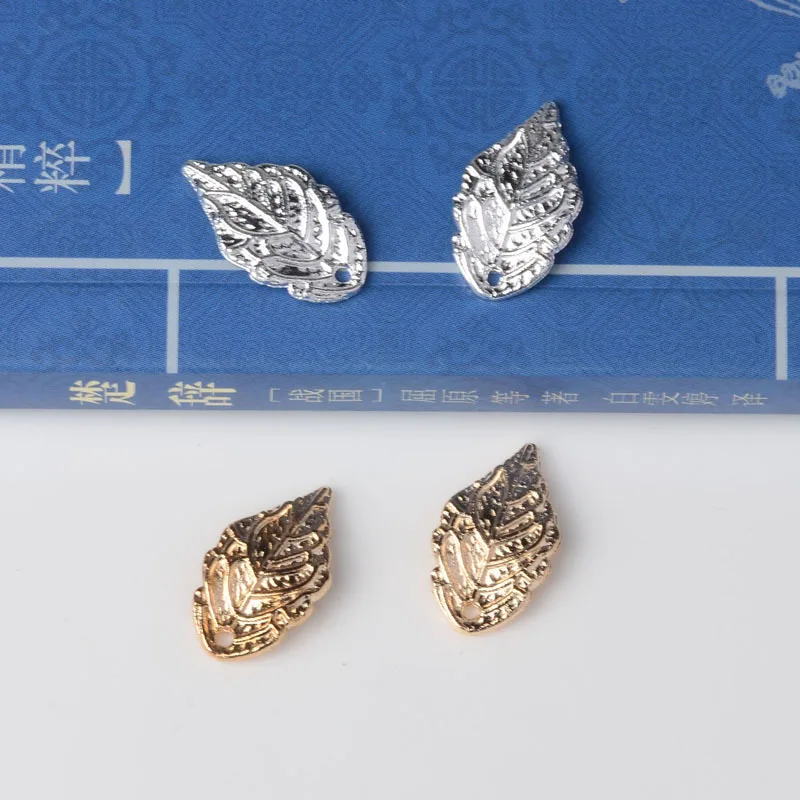 

50PCS 17*10mm Gold/silver tone Alloy Material Small Leaf Charm Leaf Pendant for Wedding Head DIY Handmade Jewelry Making