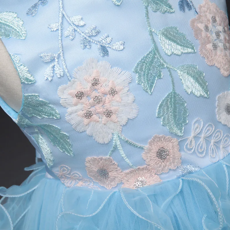 2018 Elegant Flower Girl Evening Dress Princess Party And Wedding Embroidery Kids Dresses For Girls Cute Tulle Children Costumes (8)
