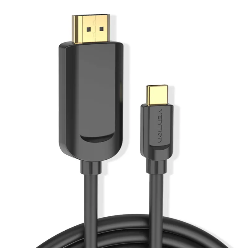 Vention USB C HDMI 4K type C-HDMI кабель HDMI адаптер для huawei P20 mate 10 Pro MacBook Pro воздушный iPad Pro Thunderbolt 3 1 м 2 м - Цвет: Черный