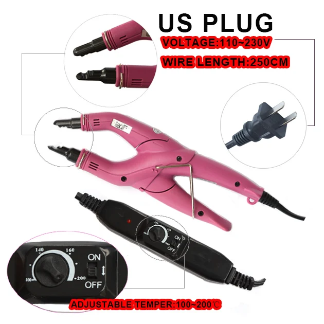 Loof Fusion Hair Extension Iron Keratin Bonding Tools Adjustable Temperature Fusion Heat Connector Keratin bonding salon machine