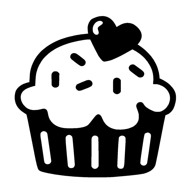 

15.4cm*15.4cm Cupcake Fashion Vinyl Car-Styling Car Sticker Black/Silver S3-5460