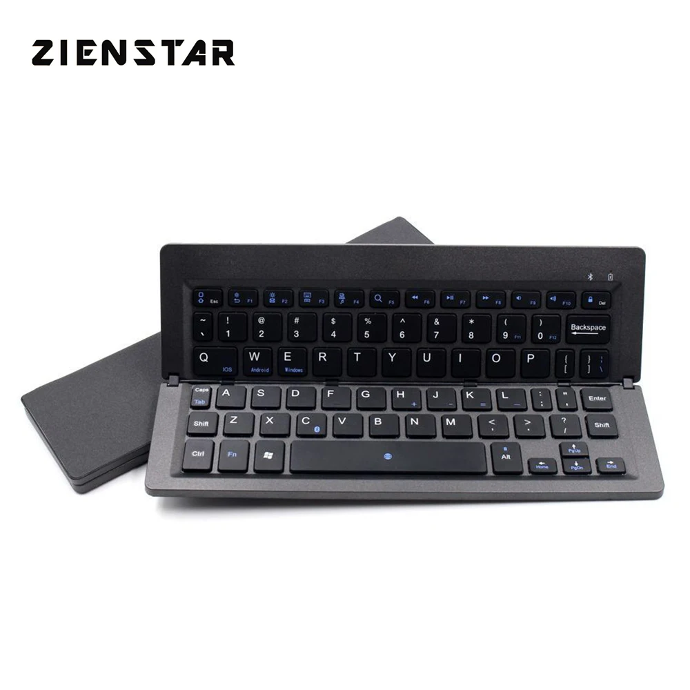 

Zienstar Foldable Bluetooth Keyboard, Ultra Slim Folding Mini Keyboard Rechargeable for iOS iPad Android Windows Tablet