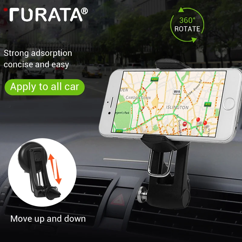 TURATA Car Phone Holder For iPhone X 8 Plus Samsung Xiaomi Mobile Stand Air Vent Mount 360 Rotation Support | Мобильные телефоны и
