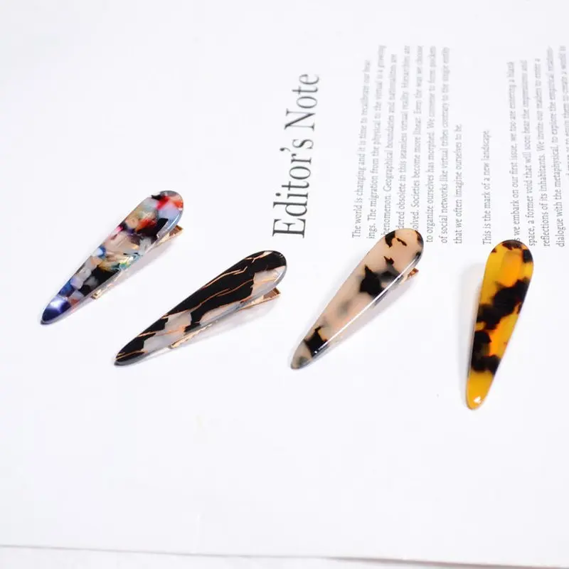 

2PCS/Set Women Leopard Print Acetate Geometric Hair Clip Elegant Headband Hairpin Barrette Headwear Fashion Hair Accessories