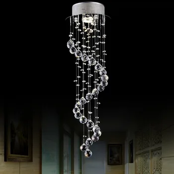 

Modern Crystal Ceiling Light Fixture Spiral Crystal Lamp Crystal Transparent color LED for Aisle Hallway Porch Staircase 85-265V