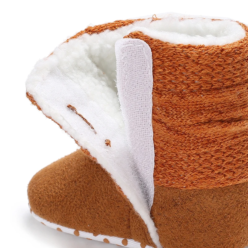 Зимние сапоги для новорожденных; теплая зимняя обувь на мягкой подошве для младенцев; плюшевые сапоги для новорожденных