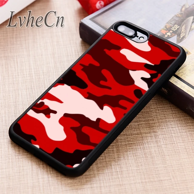 

LvheCn Red Army Camo phone Case cover For iPhone 5 6 6s 7 8 plus X XR XS max 11 Pro Samsung Galaxy S7 edge S8 S9 S10