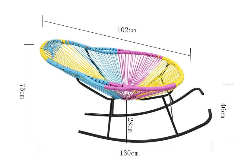 Цветное кресло-качалка для взрослых, современное кресло-качалка для обеда, кресло-качалка из ротанга для отдыха, кресло-качалка для детей, WF6011028