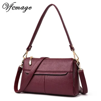 

Vfemage Luxury Handbag Women Bags Designer High Quality Ladies Leather Shoulder Bag Mummy Messenger Bag Crossbody Bags for Women