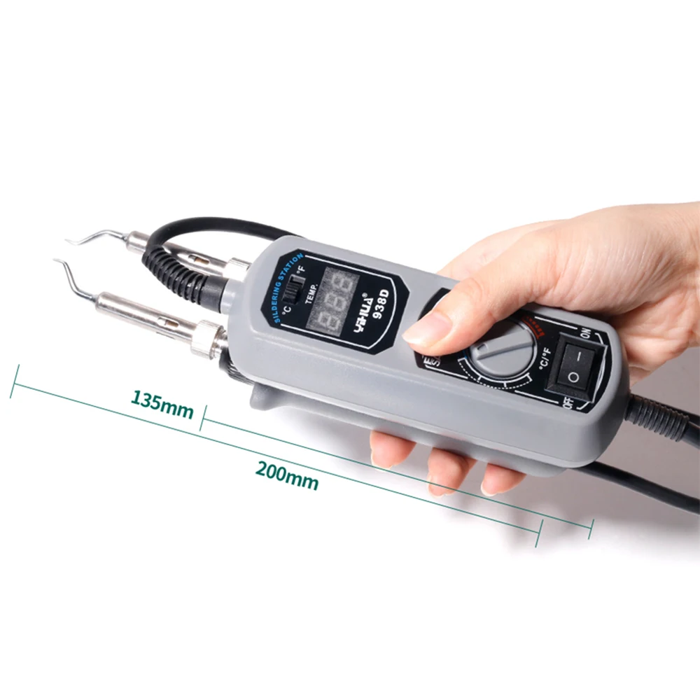 YIHUA 110V/220V EU/USPLUG 938D Portable Hot Tweezers Mini Soldering Station Hot Tweezer For BGA SMD Repairing