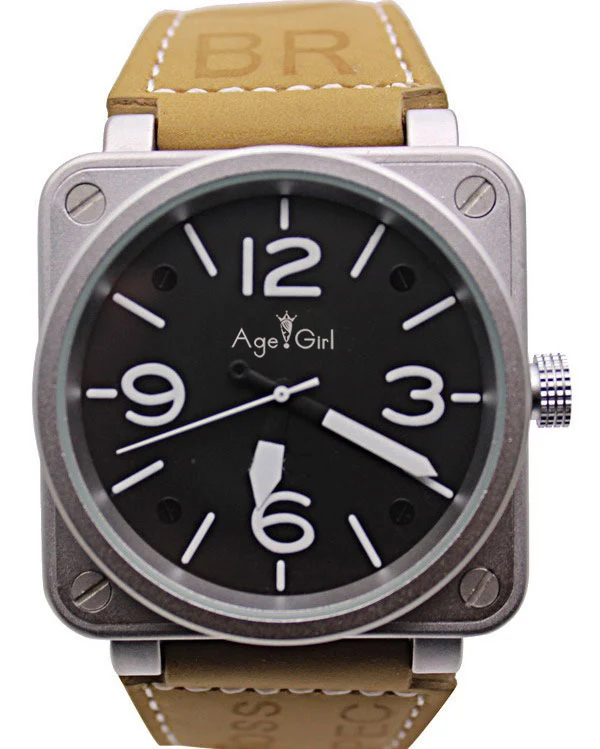 

Luxury Brand New Mens Stainless Steel Brown Leather Carbon Bell Watch PVD BR Automatic Mechanicl Self-wind Silver Dive Watches