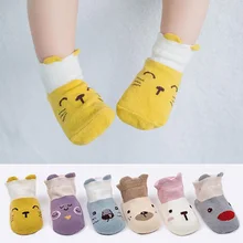 3 пара/лот новые милые Нескользящие Детские носки для малышей с рисунком