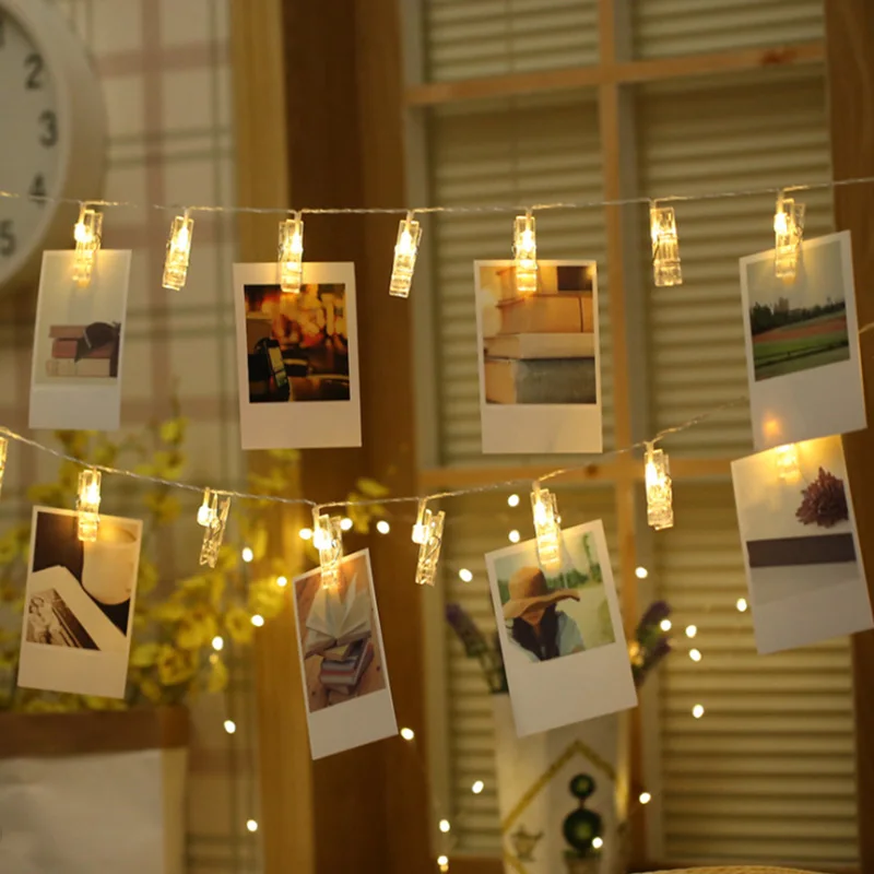

3.55m 20 LEDs String Lights Photo Clip Home Decoration Hanging Picture Lamp Clips for Party Wedding WWO66