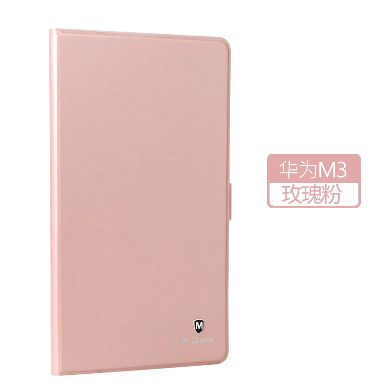 Силиконовый+ чехол из искусственной кожи чехол для huawei MediaPad M3 BTV-W09 BTV-DL09, 8,4 дюймов, умный чехол для сна, чехол для планшета, откидная оболочка, Funda Capa - Цвет: Rose pink