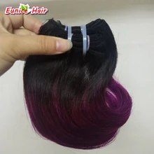 Цветные Волнистые Волосы бразильские волосы плетение пучки 100 г перуанские Волнистые Короткие пучки волос 8 дюймов Омбре наращивание волос