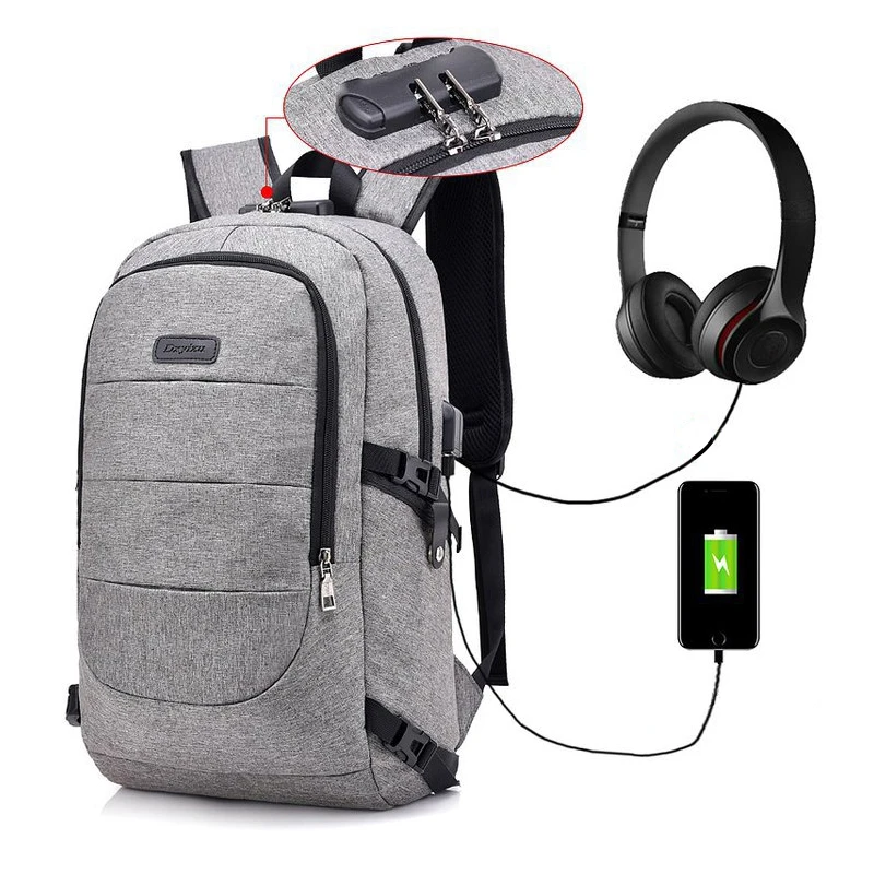 Высокое качество Большой Ёмкость Для женщин USB Рюкзак mochila masculina ноутбук рюкзаки