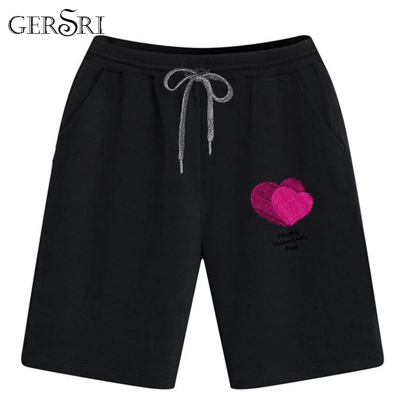 Gersri хлопковые мужские шорты кэжуал эластичный пояс с принтом модные пляжные шорты тонкие дышащие бермуды Slim черный и серый бордшорты