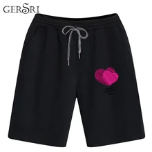 Gersri хлопковые мужские шорты кэжуал эластичный пояс с принтом модные пляжные шорты тонкие дышащие бермуды Slim черный и серый бордшорты