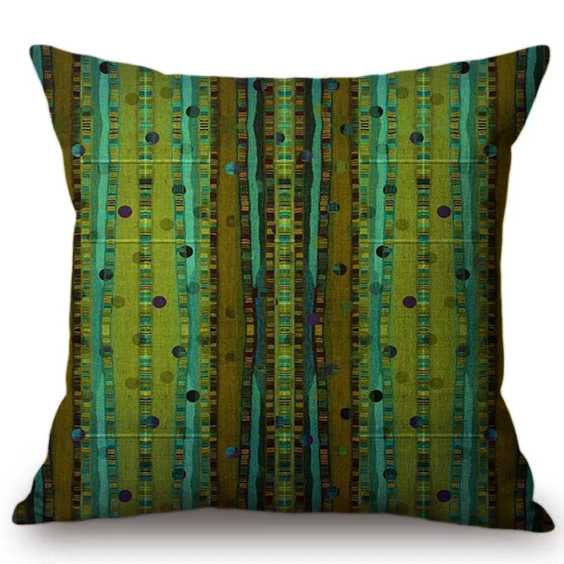 

Nordic Vintage Bohemia Striped Decorative Sofa Chair Seat Pillow Cover Geometric Lines Plaid Cotton Linen Luxury Cushion Cover
