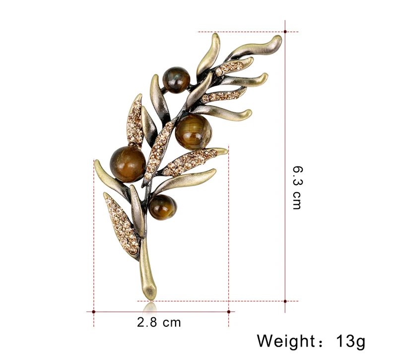 Модные ювелирные изделия винтажные натуральный камень дерево брошь с растительными мотивами для женщин золото и металл серебристого цвета лист броши значки значок на лацкан
