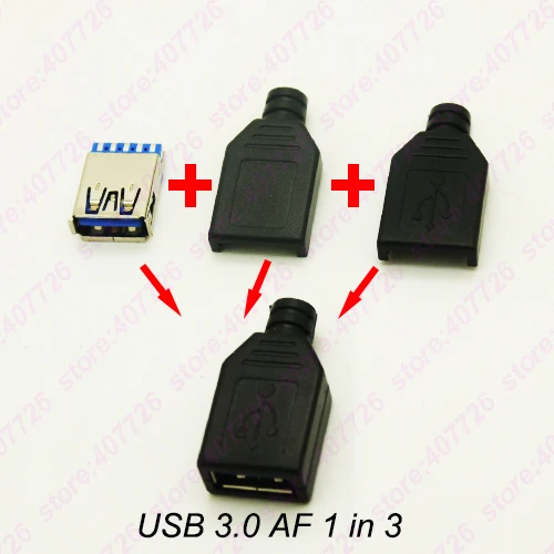 5 шт. DIY Высокоскоростной USB 3,0 гнездовой разъем USB 3,0 разъем пайки тип линии хвост разъем 3 в 1