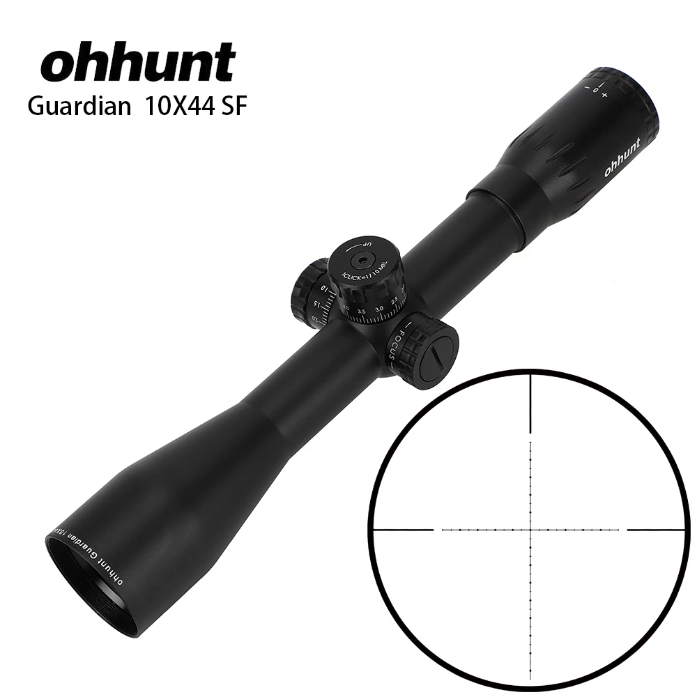 

ohhunt Guardian 10X44 SF Hunting Riflescopes Side Parallax Tactical Reticle Turrets Lock Reset Fixed Magnification 10X Scope