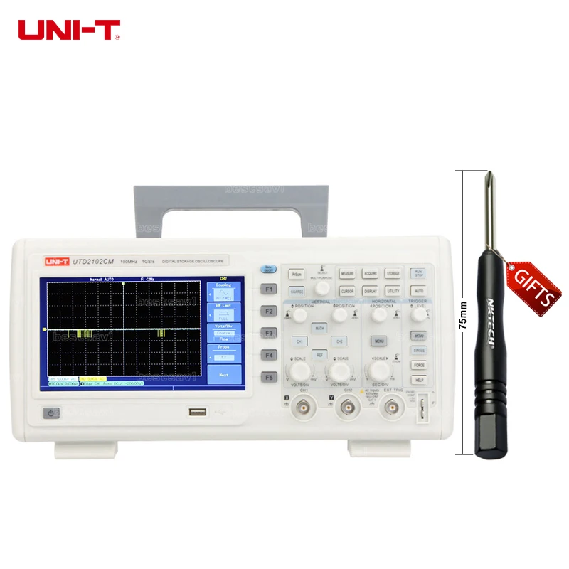

DHL UNI-T UTD2102CM 100MHZ 1GS/s Digital Storage Oscilloscopes DSO 7" TFT LCD Dual Channels Scopemeters w/16Mpts & USB