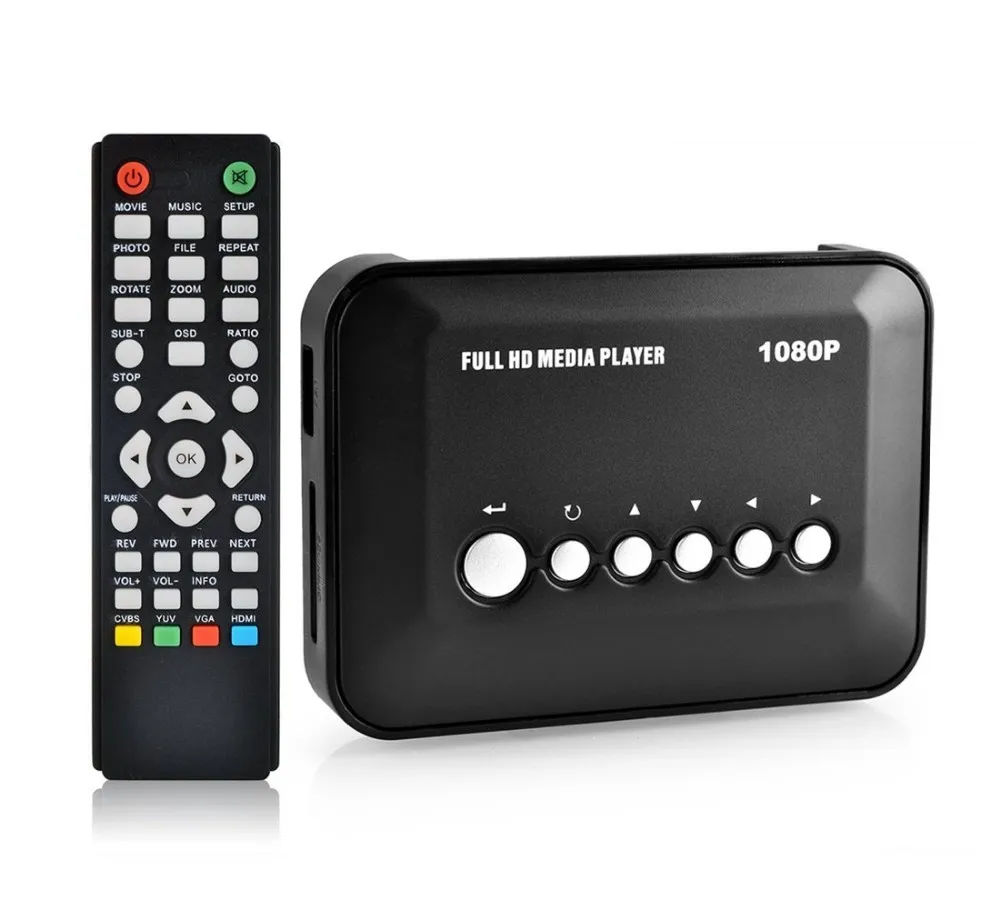 Мини Full HD 1080p Media Player USB/SD RMVB RM H.264 MKV AVI VOB с AV, YUV, HDMI Mini Hdd плеер с HDMI кабель