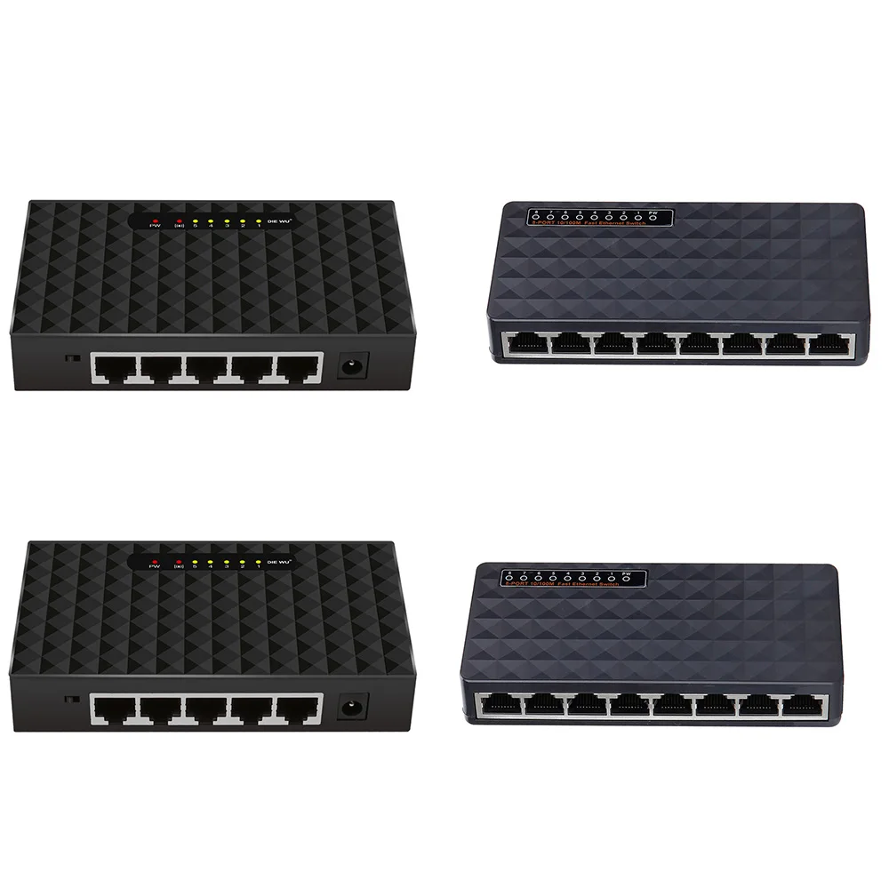 Коммутатор Настольный гигабитный RJ45 на 5/8 портов 10/100 Мбит/с|Сетевые карты| |