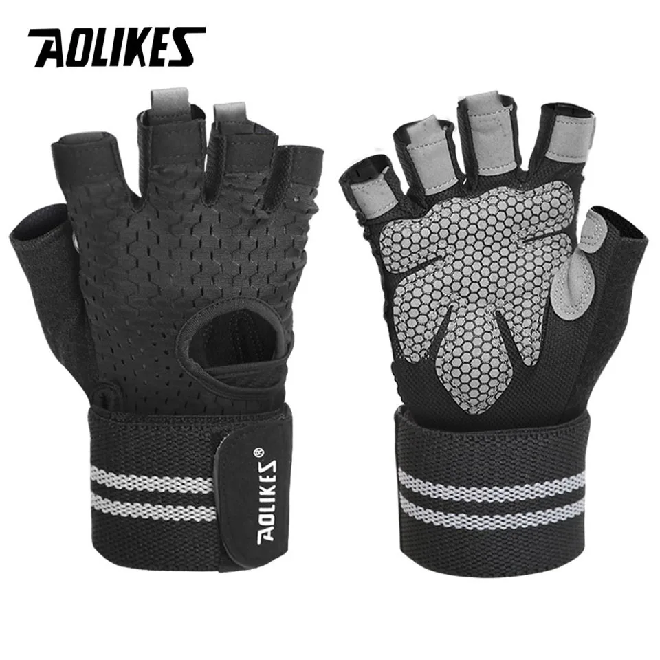 Sports Body Building Fitness Gloves Half Finger Women Men Wearable Weightlifting Gloves Gym Training Bike Cycling