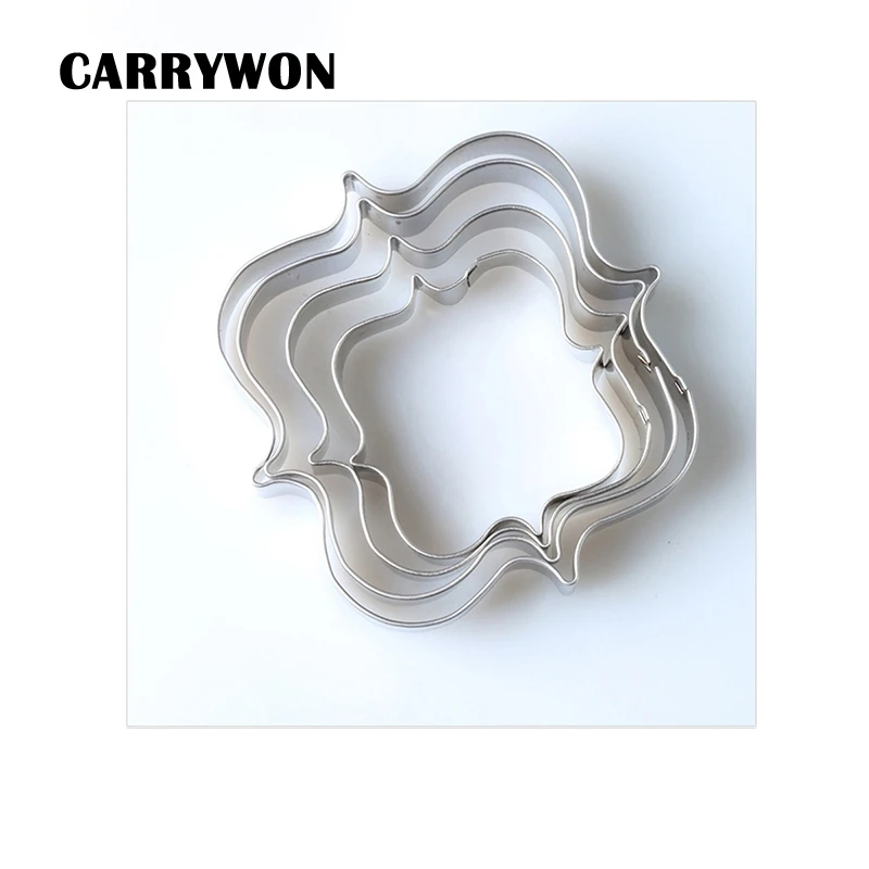 

CARRYWON DIY 4pcs/set Diamond Square Rectangle Shape Chocolate Cookie Cutters Candy Biscuit Jelly Baking Tool Fondant Cake Mold