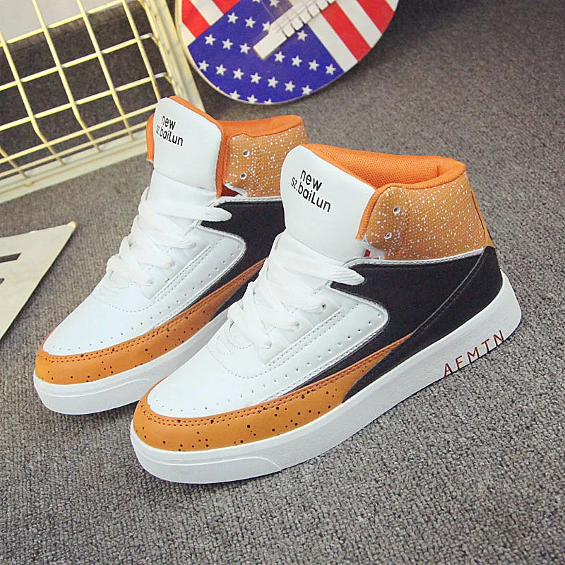 

Women Sneakers Autumn 2018 New Breathable Women Casual Shoes Lace-Up Women Fashion Shoes Platform Flats High top Women Shoes