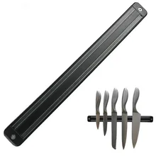 De alta Calidad de Titular De Montaje En Pared Cuchillo Magnética Imán Portacuchillas Bloque De Cuchillo de Acero Inoxidable De Plástico Negro