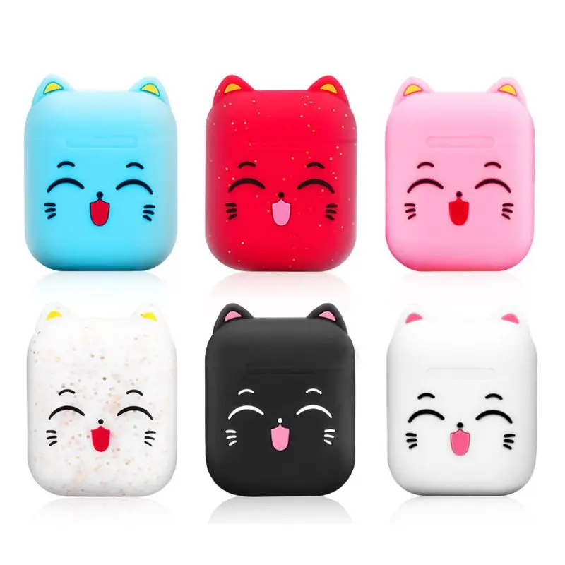 

Fashion Cute Cartoon Cat Soft Silicone Protective Cover Shockproof Case Skin for Airpods 1/2 Charging Box