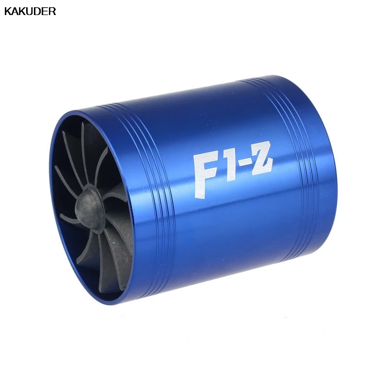 

Free Shipping F1-Z Double Turbine Turbo Charger Air Intake Gas Fuel Saver Fan Car Supercharger #20