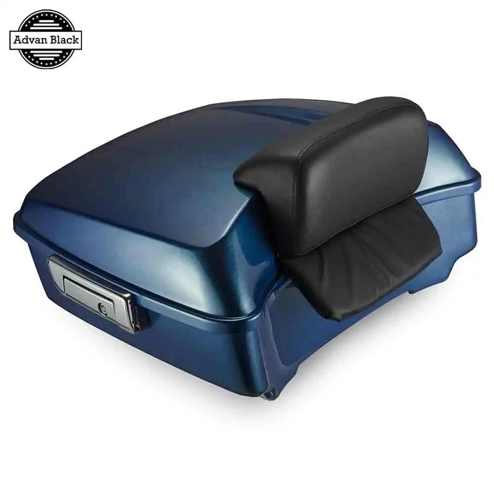 

AdvanBlack Daytona Blue Pearl Chopped Tour Pack Backrest Pad For Harley Touring Street Electra Road Glide Road King 2014-2017