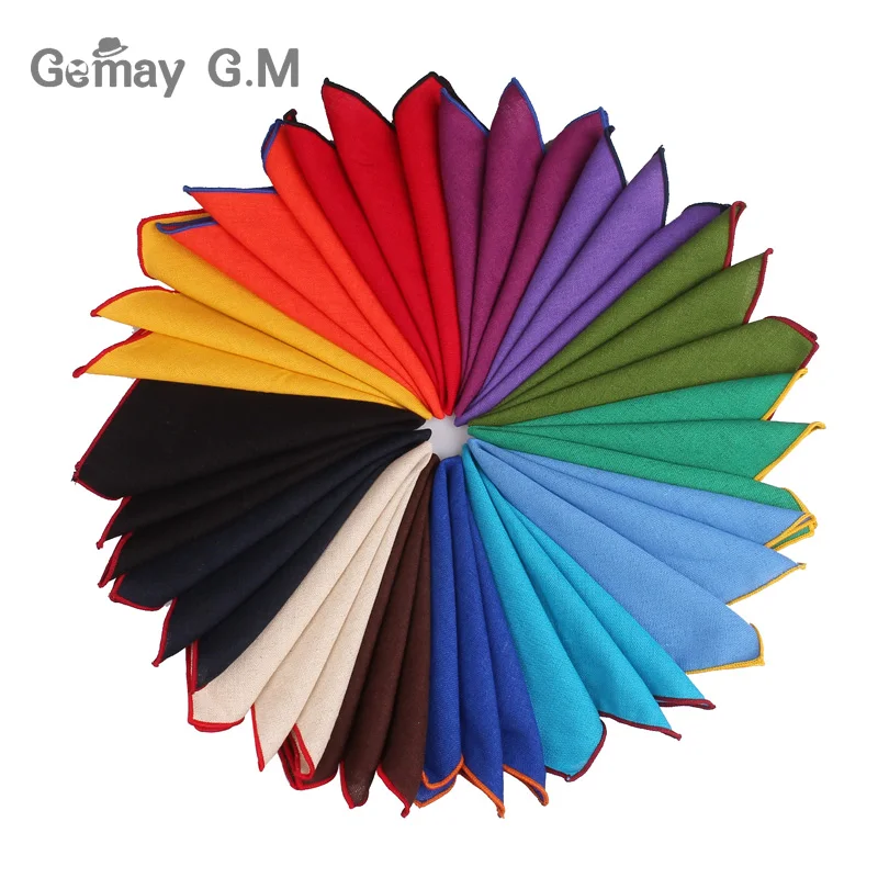 

Fashion Solid Linen Pocket Square Suits Hanky Candy Color Handkerchiefs Casual Suit Square Handkerchief Towels For Party Scarves