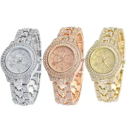 MINHIN для женщин наручные часы Круглая Алмазная браслет Аналоговый кварцевый механизм женщина часы золотые часы женские наручные часы со