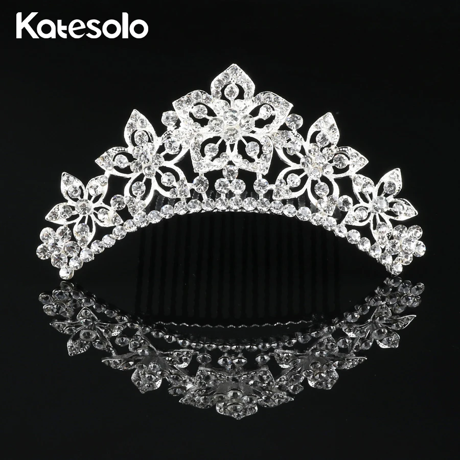 brillante para fiesta de boda corona Tiara flor