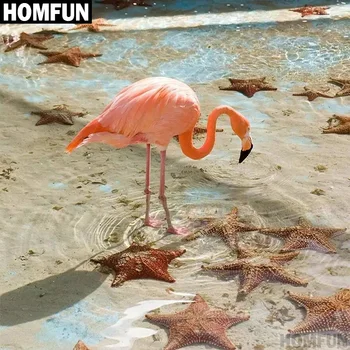 

HOMFUN Full Square/Round Drill 5D DIY Diamond Painting "Animal flamingos" 3D Embroidery Cross Stitch 5D Decor Gift A00669