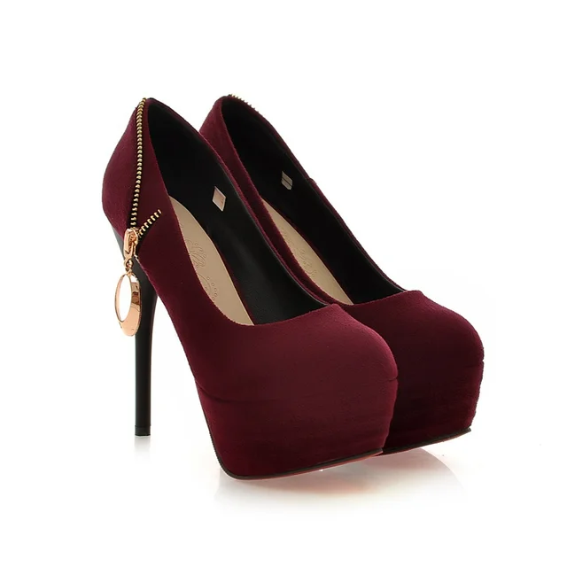 Free shipping 2014 Spring New fashion Retro Wine Red Dress shoes platform sexy Stiletto high