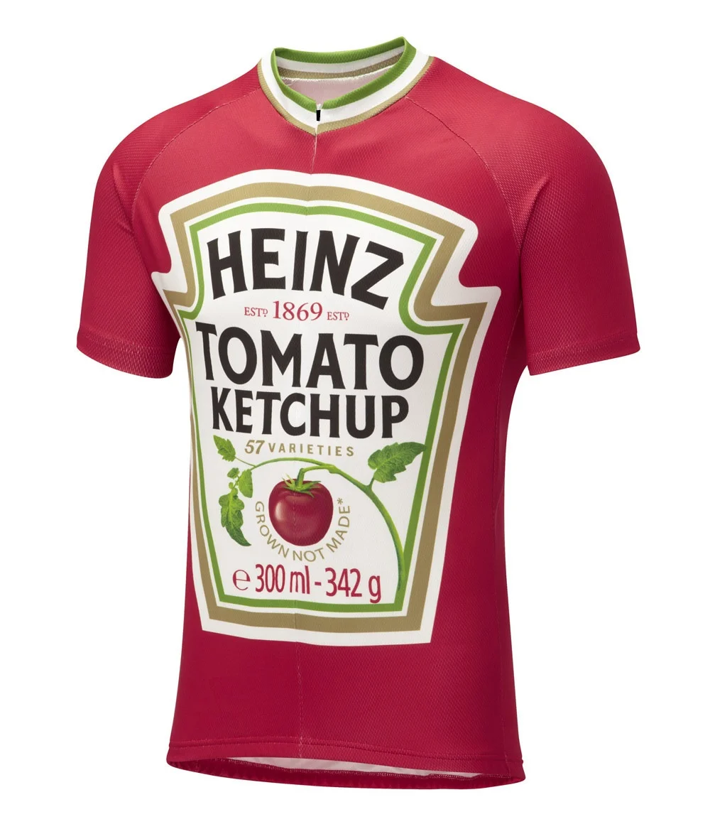 2016 men's cycling clothing red bike shirt heinz Tomato ketchup cycle