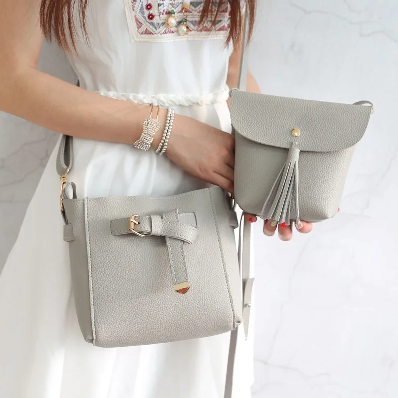 Новые модные женские сумки с кисточками композитные через плечо кошелек Сумки из