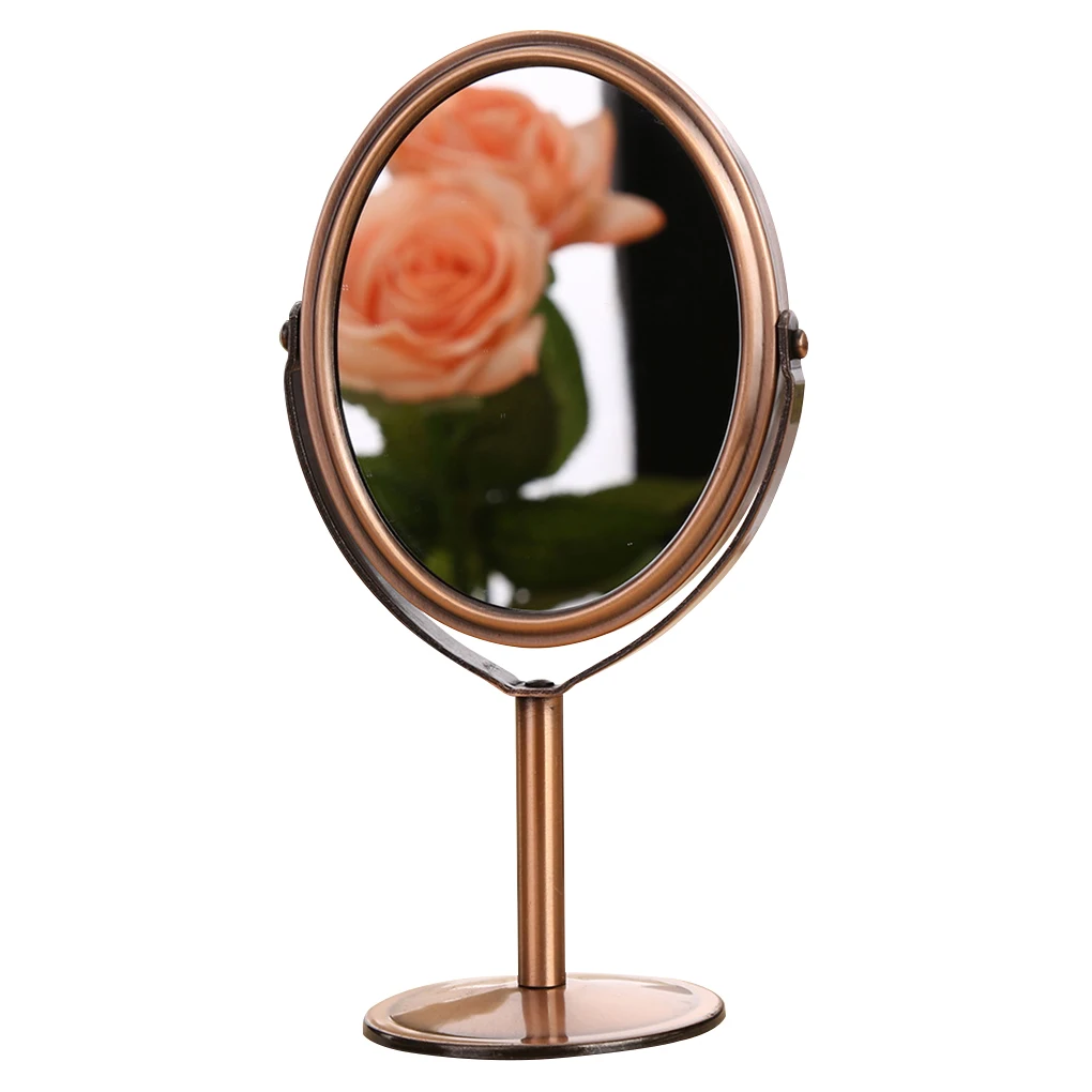 BlueZOO Новое бронзовое двухстороннее Парикмахерское зеркало, настольное зеркало для макияжа, 1:2, увеличительное функциональное стекло, косметическое зеркало