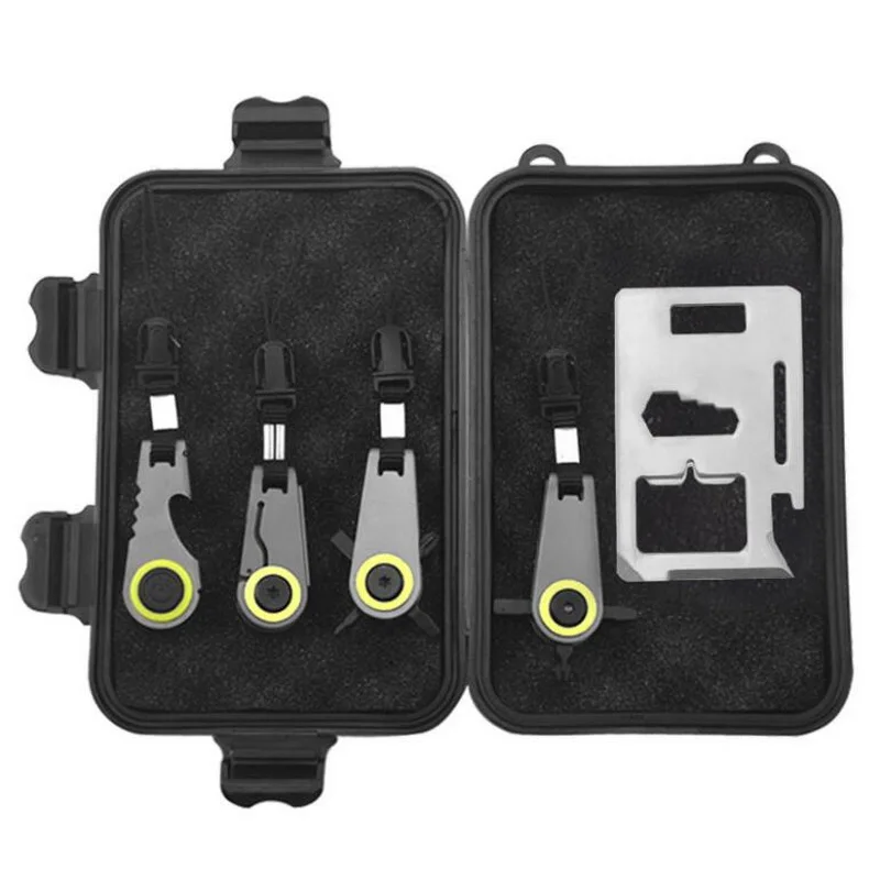 

Five-piece outdoor EDC multi-function tool, survival treasure box, wild survival first aid kit, multi-function screwdriver, bott